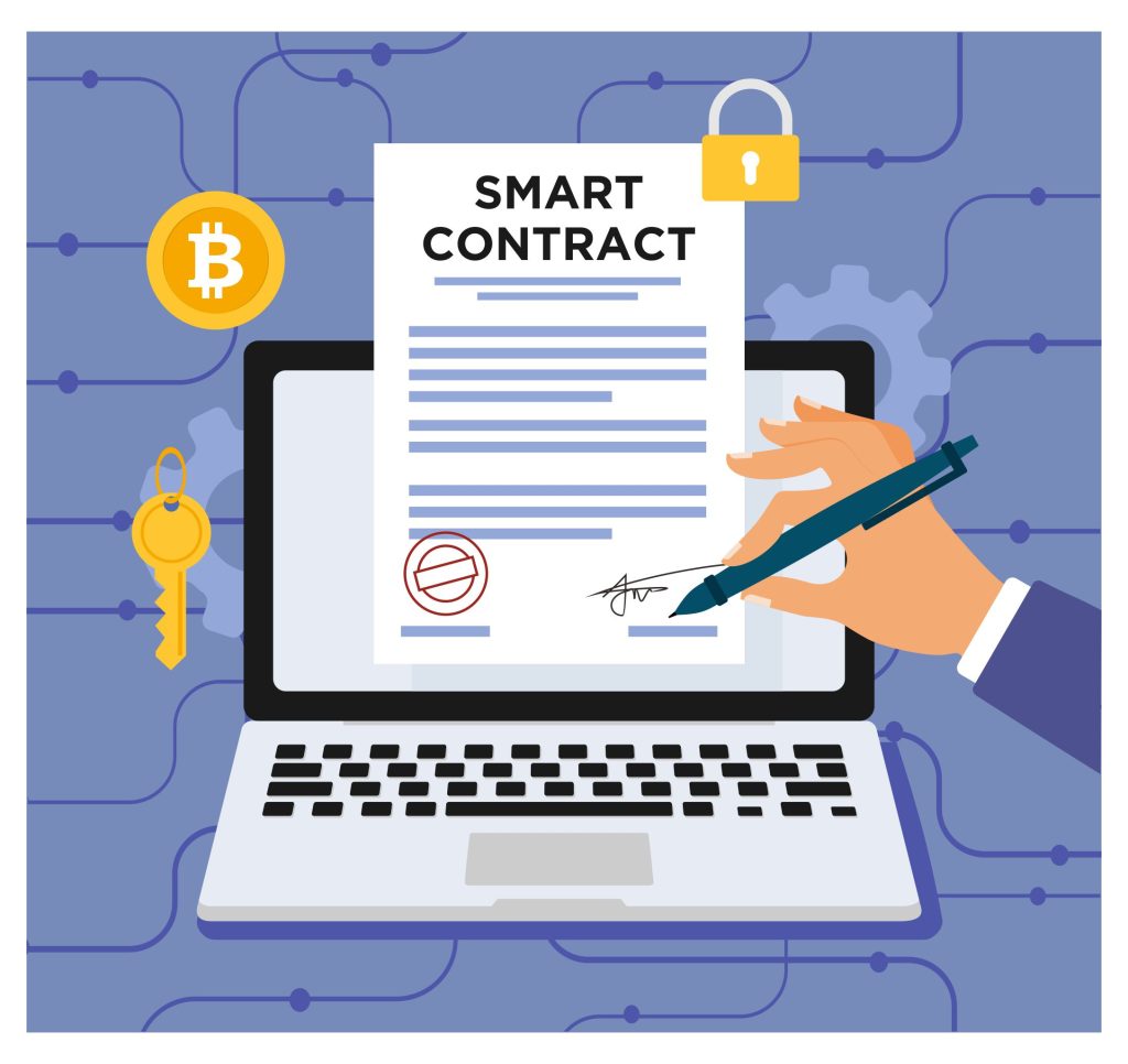 benefits of Smart Contracts Digital Contract_in_flat_design