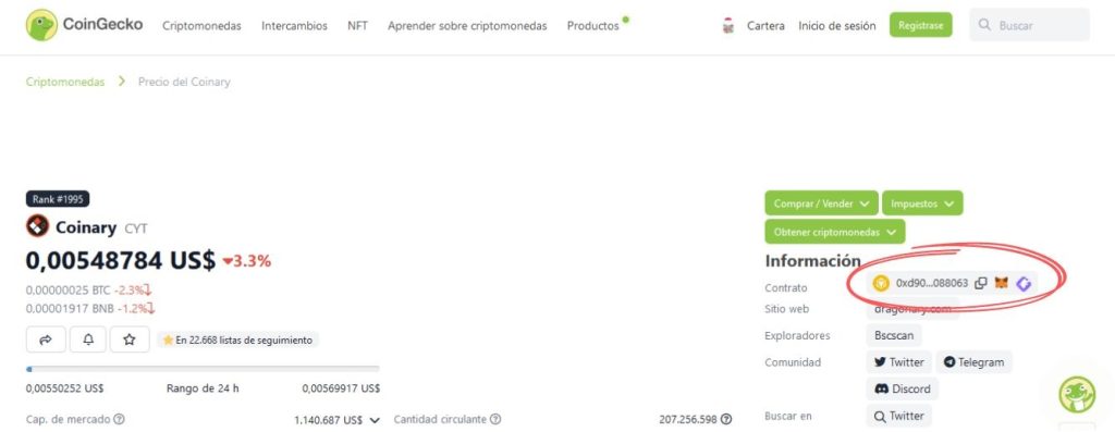 agregar-coinary-token-desde-coingecko-a-metamask