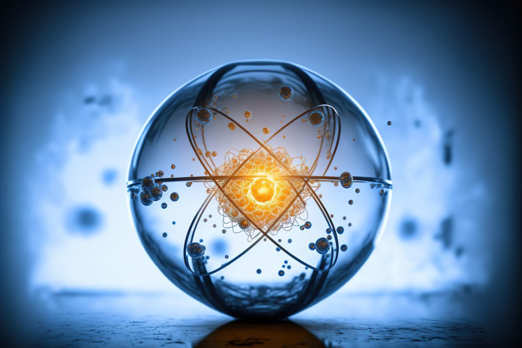 Concepto de esfera de fusión nuclear: aprovechando el poder del futuro, IA y Oraculos generativos

