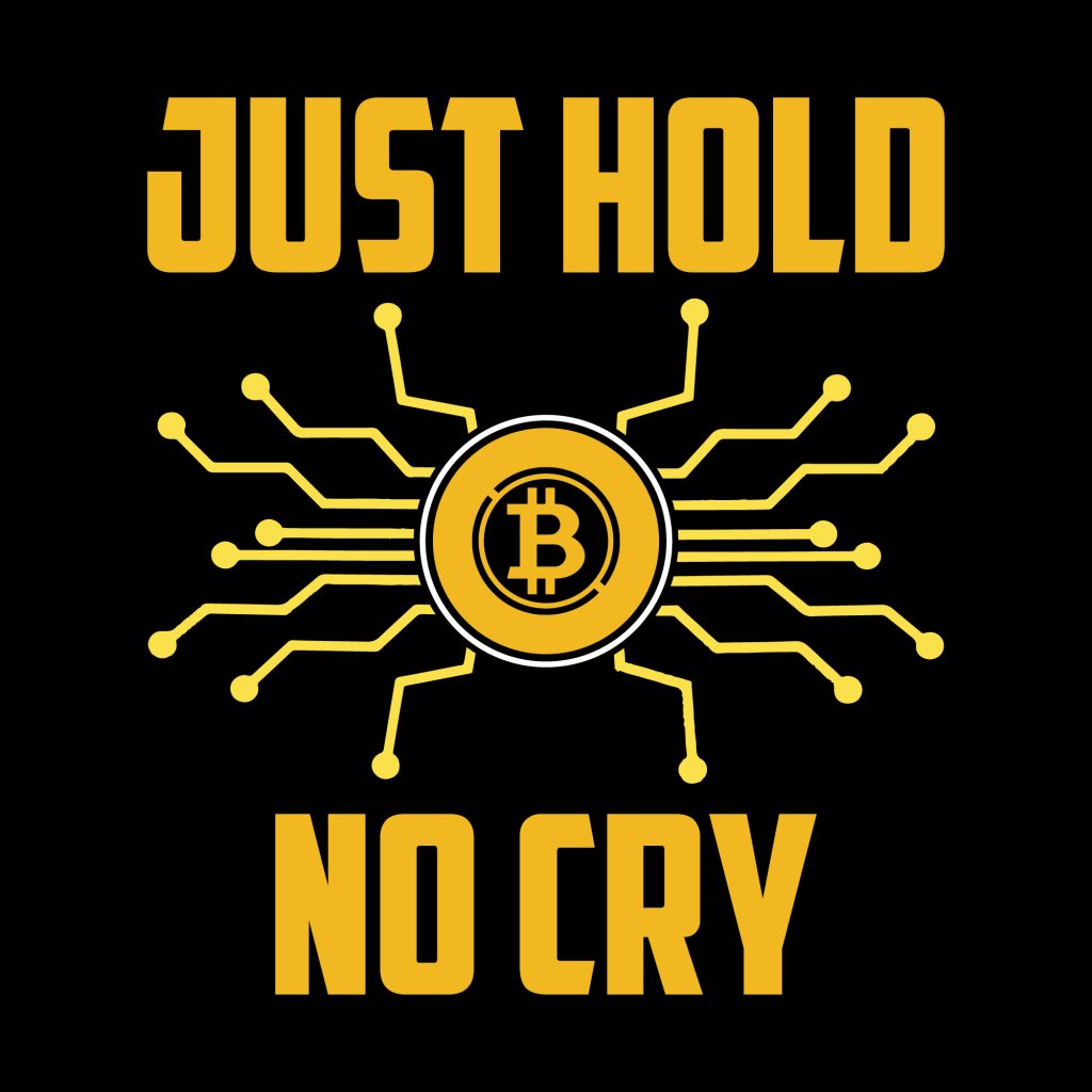 text "just hodl no cry" representing we are all going to make it WAGMI