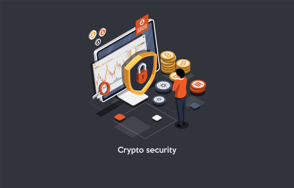 Vulnerabilities blockchain games security. Developer Is Working On Transaction Security Of Cryptocurrency And Database Protection. Crypto, Liquidity Pools, Safe Underlying Technology of GameFi Ecosystem. Isometric 3D Cartoon Vector Illustration.