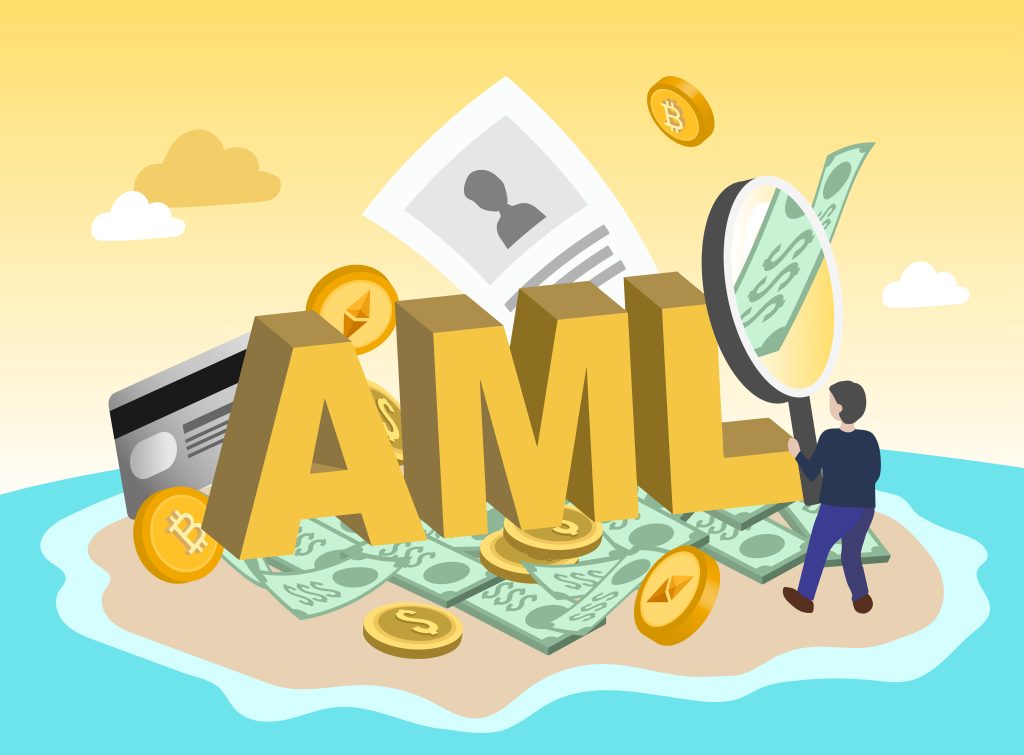 AML - Anti-Money Laundering representation in crypto space.