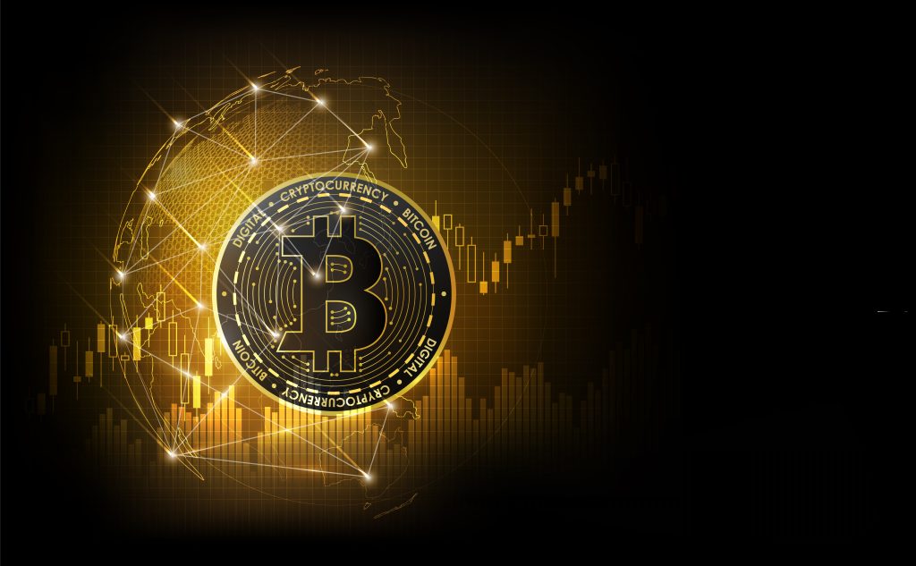 bitcoin world in gold