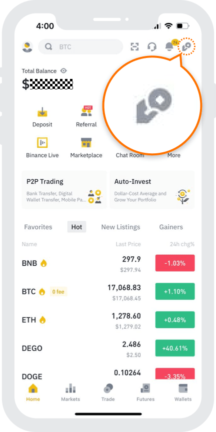 ubicar su ID de Binance en la aplicación de Binance para retirar sus ganancias criptográficas de Clash of Pets